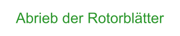 Abrieb der Rotorblätter